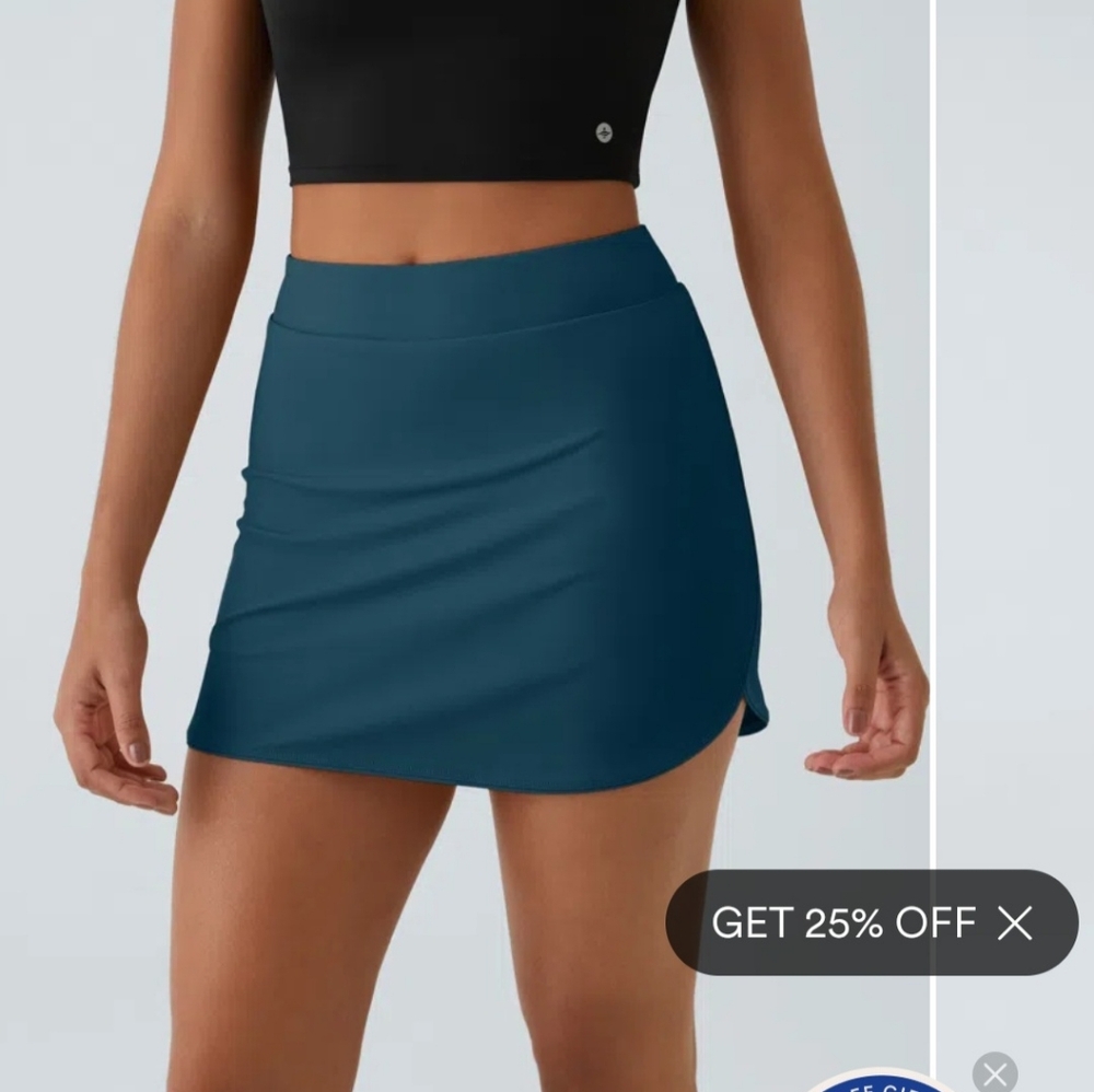 HALARA Blue Asymmetrical Wrap Mini Skirt